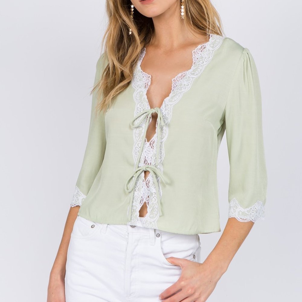 Lace Open Front Tie